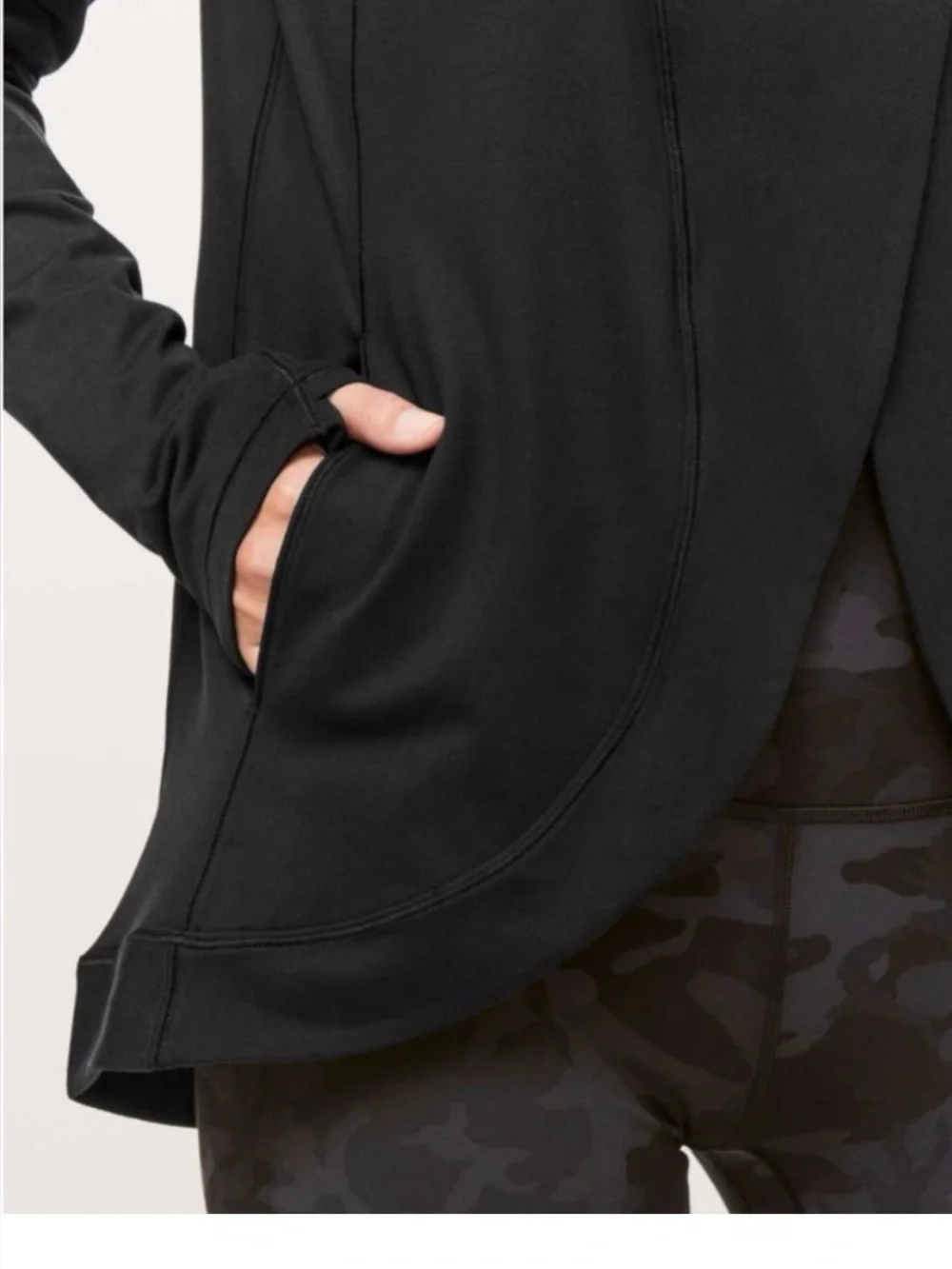 lululemon athletica Black Draped Asymmetrical Rally Wrap Jacket